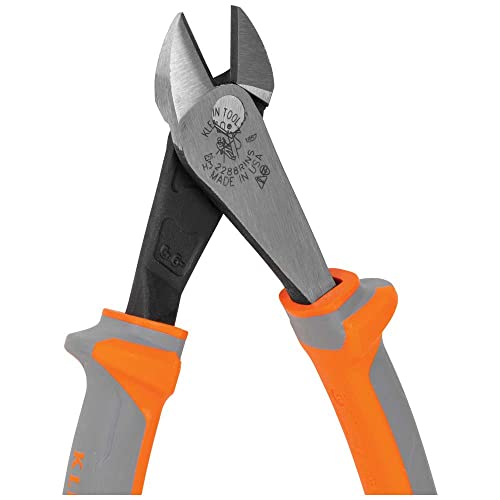 Klein Tools 2139NERINS 1000V Insulated Side Cutter Pliers, Made in USA, High Leverage Design, Induction Hardened Knives, 9-Inch
