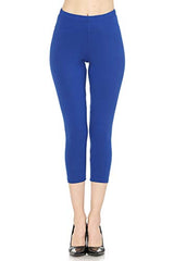 JJJ Women's Cotton Leggings, High Waist, Faux Leather - Made in USA - Regular/Plus Size