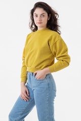 Los Angeles Apparel Heavy Fleece Cropped Mock Neck Pullover (Garment Dye)