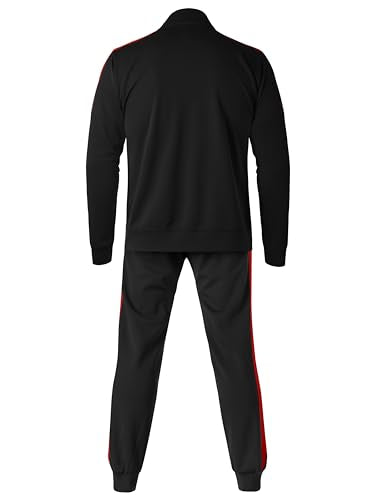 Hat and Beyond Mens Made in USA Premium Track Jacket & Pants Striped Sweatsuit Athletic Casual Essentials Gym