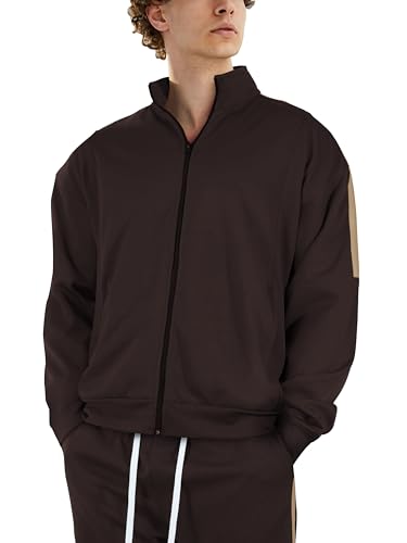 Hat and Beyond Mens Made in USA Premium Track Jacket & Pants Striped Sweatsuit Athletic Casual Essentials Gym
