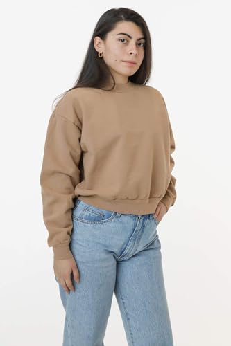 Los Angeles Apparel Heavy Fleece Cropped Mock Neck Pullover (Garment Dye)