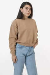 Los Angeles Apparel Heavy Fleece Cropped Mock Neck Pullover (Garment Dye)