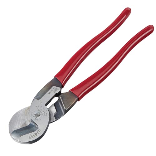 Klein Tools 63215 Cable Cutter, Made in USA, High-Leverage 6.5-Inch Compact, Forged From US Made Steel, Ideal for Cutting Aluminum and Copper Cable