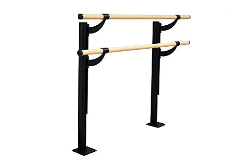 Vita Vibe - USA Made - Traditional Wood Double Adjustable Height Floor Mount Ballet Barre - Stretch/Dance Bar - 4 FT - 40 FT