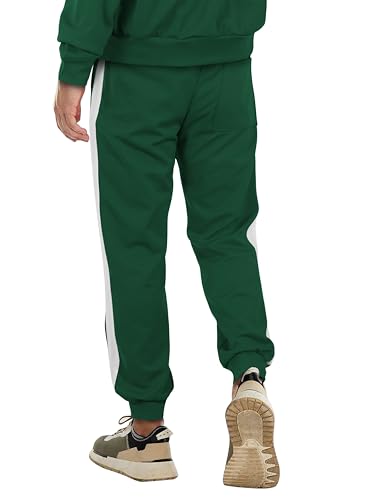 Hat and Beyond Mens Made in USA Premium Track Jacket & Pants Striped Sweatsuit Athletic Casual Essentials Gym
