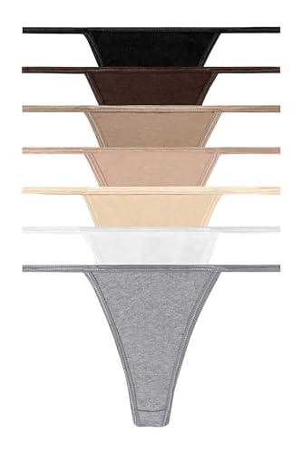 Los Angeles Apparel Contrast Baby Rib Thong 7-Pack