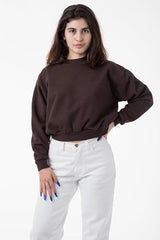 Los Angeles Apparel Heavy Fleece Cropped Mock Neck Pullover (Garment Dye)