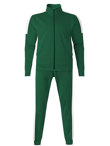 Hat and Beyond Mens Made in USA Premium Track Jacket & Pants Striped Sweatsuit Athletic Casual Essentials Gym