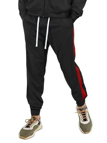 Hat and Beyond Mens Made in USA Premium Track Jacket & Pants Striped Sweatsuit Athletic Casual Essentials Gym