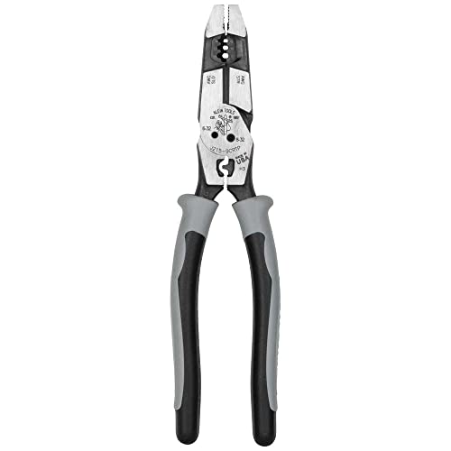 Klein Tools J215-8CR Multitool Pliers, Hybrid Multi Purpose Tool / Crimper, Wire Stripper, Bolt Shearing, Wire Grabbing, Twisting, Looping