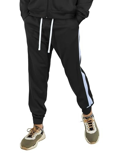 Hat and Beyond Mens Made in USA Premium Track Jacket & Pants Striped Sweatsuit Athletic Casual Essentials Gym