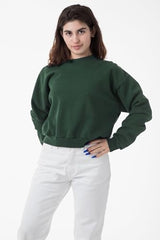 Los Angeles Apparel Heavy Fleece Cropped Mock Neck Pullover (Garment Dye)