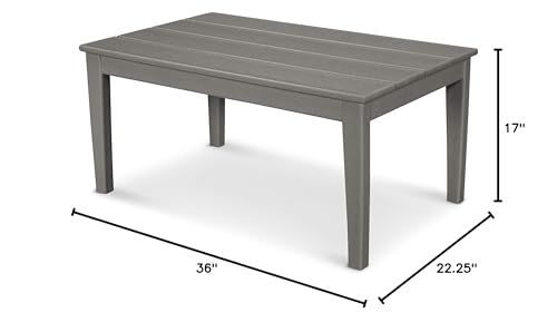 POLYWOOD® Newport 22" x 36" Coffee Table, White