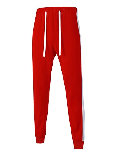 Hat and Beyond Mens Made in USA Premium Track Jacket & Pants Striped Sweatsuit Athletic Casual Essentials Gym