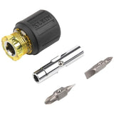 Klein Tools 80027 Screwdriver Set, 11-in-1 Multi-bit Screwdriver, 6-in-1 Stubby Screwdriver, Phillips, Slotted, Square, Torx Bits, 2-Piece