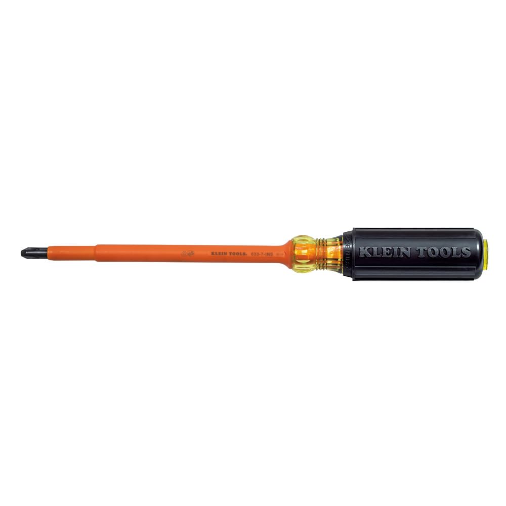Klein Tools 602-4-INS 1/4-Inch Cabinet Tip Insulated Screwdriver, 4-Inch, Made in USA