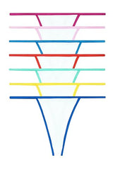 Los Angeles Apparel Contrast Baby Rib Thong 7-Pack