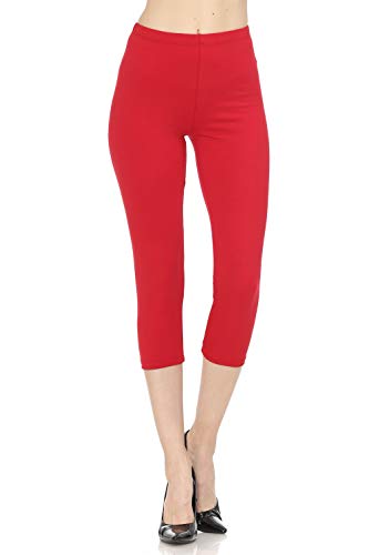 JJJ Women's Cotton Leggings, High Waist, Faux Leather - Made in USA - Regular/Plus Size