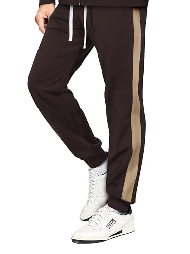 Hat and Beyond Mens Premium USA Made Striped Track Suit Athletic Casual Running Workout Sweat Suit Combo Track Jacket & Pant