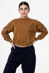 Los Angeles Apparel Heavy Fleece Cropped Mock Neck Pullover (Garment Dye)