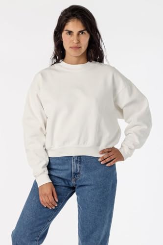 Los Angeles Apparel Heavy Fleece Cropped Mock Neck Pullover (Garment Dye)