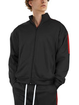 Hat and Beyond Mens Made in USA Premium Track Jacket & Pants Striped Sweatsuit Athletic Casual Essentials Gym