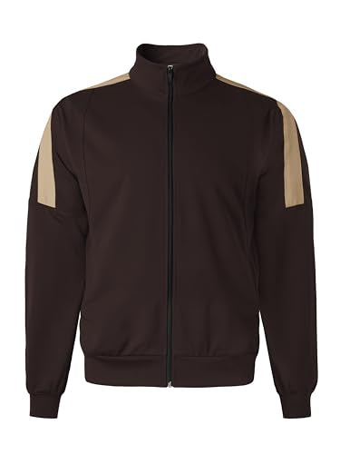 Hat and Beyond Mens Made in USA Premium Track Jacket & Pants Striped Sweatsuit Athletic Casual Essentials Gym