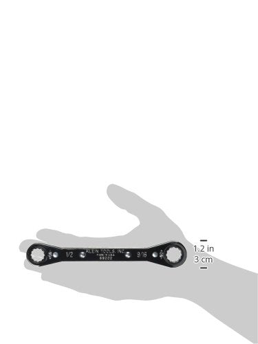 Klein Tools 68200 Ratcheting Box Wrench, Made in USA, 1/4-Inch x 5/16-Inch with Reverse Ratcheting and Chrome Plated Finish