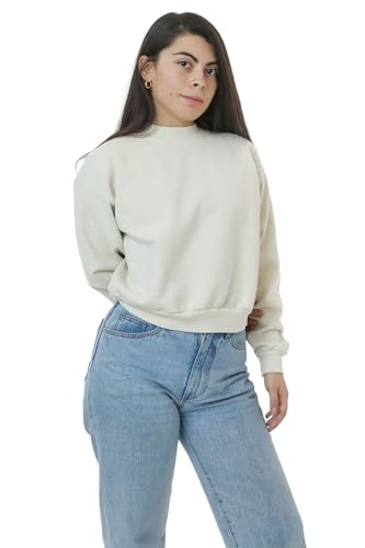 Los Angeles Apparel Heavy Fleece Cropped Mock Neck Pullover (Garment Dye)