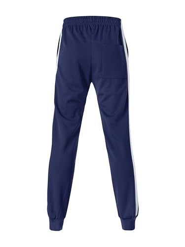 Hat and Beyond Mens Made in USA Premium Track Jacket & Pants Striped Sweatsuit Athletic Casual Essentials Gym