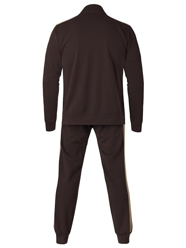 Hat and Beyond Mens Made in USA Premium Track Jacket & Pants Striped Sweatsuit Athletic Casual Essentials Gym