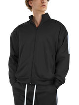 Hat and Beyond Mens Made in USA Premium Track Jacket & Pants Striped Sweatsuit Athletic Casual Essentials Gym
