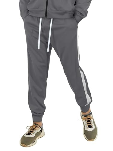 Hat and Beyond Mens Made in USA Premium Track Jacket & Pants Striped Sweatsuit Athletic Casual Essentials Gym