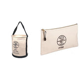 Klein Tools 5109 Canvas Bucket, Wide-Opening Straight-Wall Tool Bucket is Made of No. 6 Canvas with Black Molded Bottom, 75-Pound Load Rated