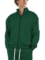 Hat and Beyond Mens Made in USA Premium Track Jacket & Pants Striped Sweatsuit Athletic Casual Essentials Gym