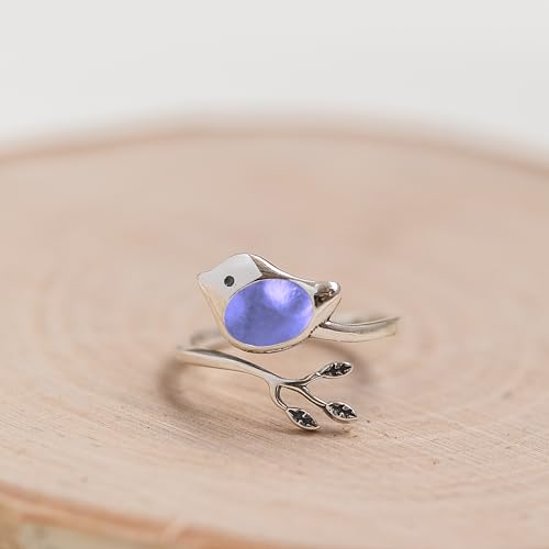 Bottled Up Designs Handmade Little Bird Ring, Recycled Antique Bottles, Sterling Silver, Eco Friendly, Made in USA, Birthday Gifts, Mothers Day, Women, Anniversary (Red Beer Bottle)