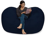 Chill Sack Bean Bag Chair: Huge 6' Memory Foam Furniture Bag and Large Lounger - Big Sofa with Soft Micro Fiber Cover - Red Furry