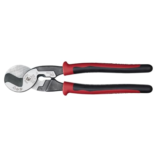 Klein Tools 63215 Cable Cutter, Made in USA, High-Leverage 6.5-Inch Compact, Forged From US Made Steel, Ideal for Cutting Aluminum and Copper Cable
