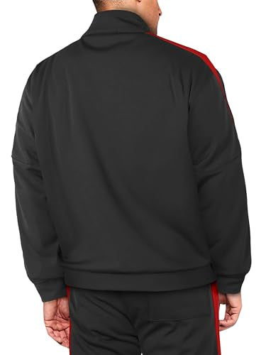 Hat and Beyond Mens Premium USA Made Striped Track Suit Athletic Casual Running Workout Sweat Suit Combo Track Jacket & Pant