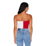 Lojobands Women's Tailgate Outfit College Two Tone Color Block Tube Top Made in USA One Size Fits Most