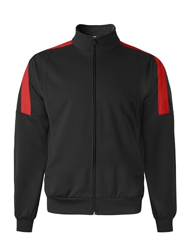 Hat and Beyond Mens Made in USA Premium Track Jacket & Pants Striped Sweatsuit Athletic Casual Essentials Gym