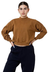 Los Angeles Apparel Heavy Fleece Cropped Mock Neck Pullover (Garment Dye)