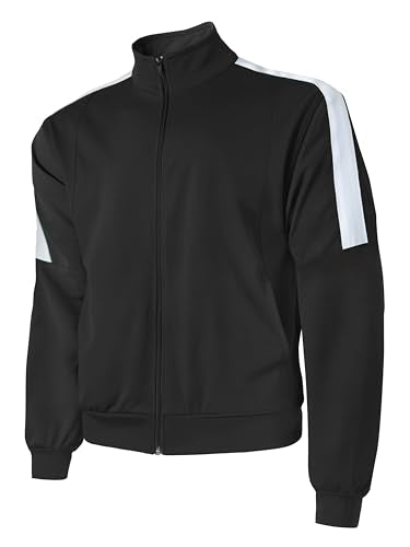Hat and Beyond Mens Made in USA Premium Track Jacket & Pants Striped Sweatsuit Athletic Casual Essentials Gym