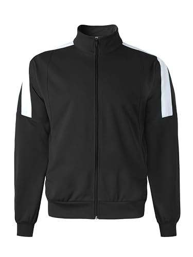 Hat and Beyond Mens Made in USA Premium Track Jacket & Pants Striped Sweatsuit Athletic Casual Essentials Gym