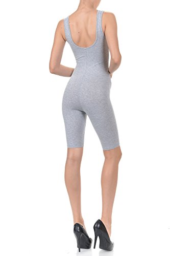 JJJ 7Wins Women Catsuit Cotton Tank Bermuda Short Yoga Rompers Jumpsuits-Made In USA