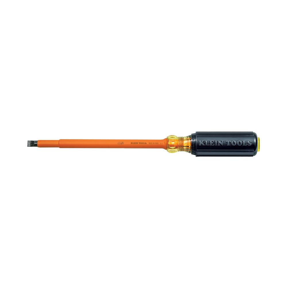 Klein Tools 602-4-INS 1/4-Inch Cabinet Tip Insulated Screwdriver, 4-Inch, Made in USA