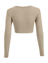 Sweet Hearts Long Sleeve Crop Tops for Women- Ribbed Cute Cropped Top Square Neck Casual Basic Shirt Made in USA