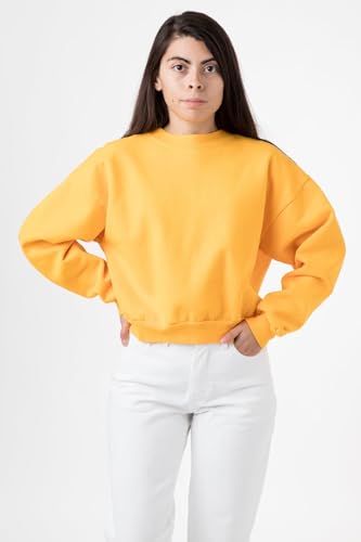 Los Angeles Apparel Heavy Fleece Cropped Mock Neck Pullover (Garment Dye)