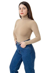 Cotton Spandex Turtleneck - Turtleneck Tops for Women, Stylish